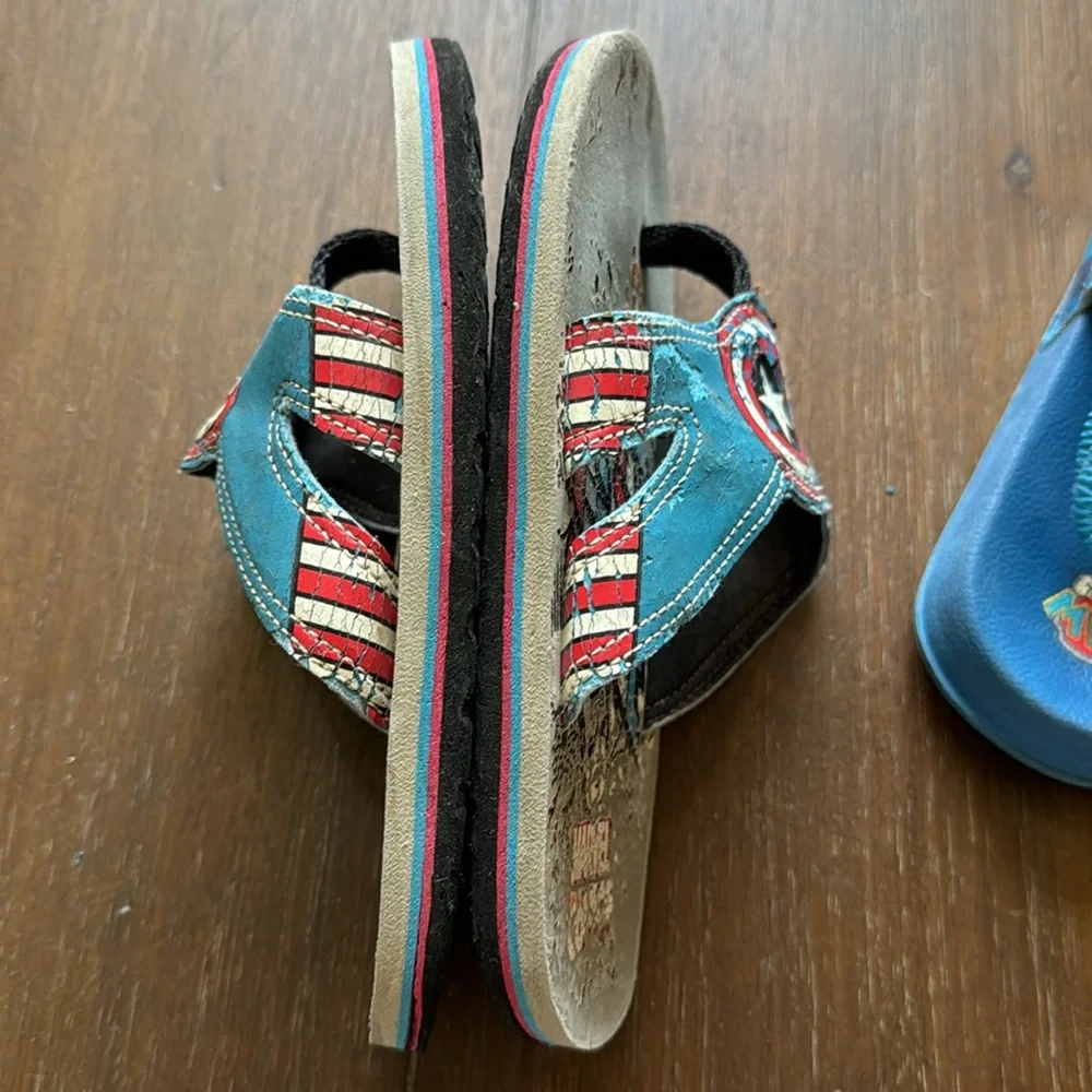Sz 9-10,11, 13 Sandals Bundle Marvel Spider Man, Captain America. Paw Patrol